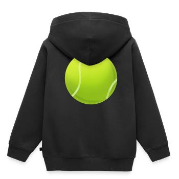 Tennisball - Kinder Premium Organic Hoodie - Schwarz - Hinten - AI Model Kid Male (0cm)