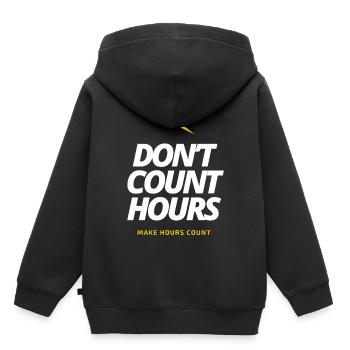 Zählen Sie nicht Stunden, sondern lassen Sie Stunden zählen LateNightGrind - Kinder Premium Organic Hoodie - Schwarz - Hinten - AI Model Kid Male (0cm)