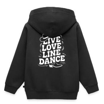 Amour en direct Danse en ligne Danse en ligne Danse amusante - Sweat Premium à capuche enfant bio - noir - Dos - AI Model Kid Male (0cm)