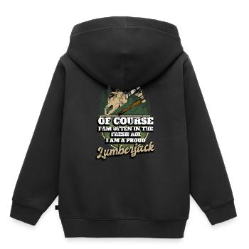 Motorsäge Förster Holzfäller - Kinder Premium Organic Hoodie - Schwarz - Hinten - AI Model Kid Male (0cm)