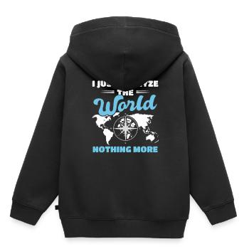 Karte Landkarte Plan Kartografie - Kinder Premium Organic Hoodie - Schwarz - Hinten - AI Model Kid Male (0cm)