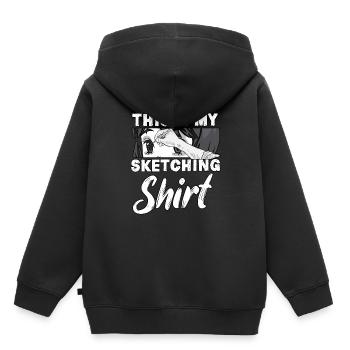 Mein Zeichnen Shirt Otaku Manga Zeichnen Anime - Kinder Premium Organic Hoodie - Schwarz - Hinten - AI Model Kid Male (0cm)