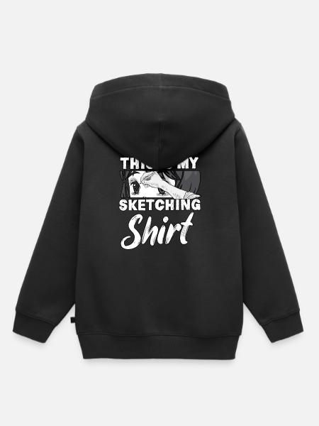 Mein Zeichnen Shirt Otaku Manga Zeichnen Anime - Premium børne hættetrøje økologisk - sort