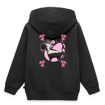 Stinktier Skunk Heart Design - Sweat Premium à capuche enfant bio - noir - Dos - AI Model Kid Male (0cm)