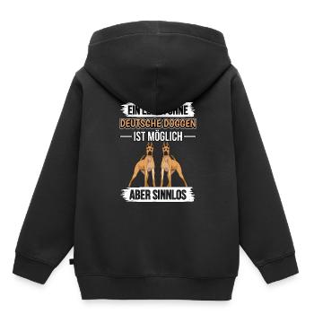 Deutsche Dogge Ein Leben ohne Deutsche Doggen - Kinder Premium Organic Hoodie - Schwarz - Hinten - AI Model Kid Male (0cm)
