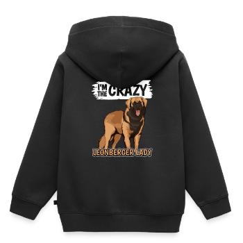 Leonberger I'm The Crazy Leonberger Lady - Kinder Premium Organic Hoodie - Schwarz - Hinten - AI Model Kid Male (0cm)