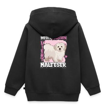 Malteser Dieses Mädchen liebt Malteser - Kinder Premium Organic Hoodie - Schwarz - Hinten - AI Model Kid Male (0cm)
