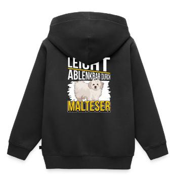 Malteser Leicht ablenkbar durch Malteser - Kinder Premium Organic Hoodie - Schwarz - Hinten - AI Model Kid Male (0cm)