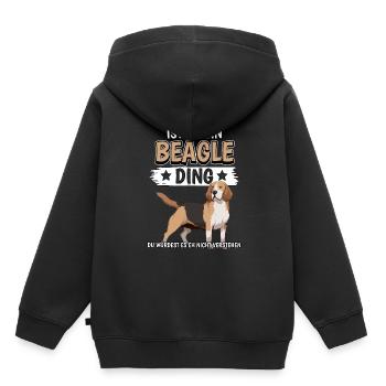 Beagle Ist so ein Beagle Ding - Kinder Premium Organic Hoodie - Schwarz - Hinten - AI Model Kid Male (0cm)