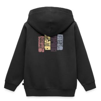 Retro Musik Kassette Skizze Vintage Audio - Kinder Premium Organic Hoodie - Schwarz - Hinten - AI Model Kid Male (0cm)