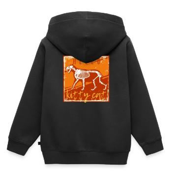 Smilodon - Sabertooth Cat - Fossil - Palaeontology - Kinder Premium Organic Hoodie - Schwarz - Hinten - AI Model Kid Male (0cm)
