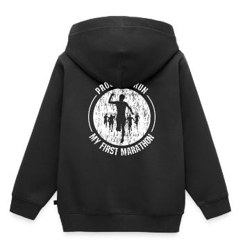 Marathon first. Proud of first marathon - Kids Premium Organic Hoodie - black - Back - AI Model Kid Male (0cm)