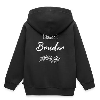 Großer Bruder - Brüder - Partnerlook - Kinder Premium Organic Hoodie - Schwarz - Hinten - AI Model Kid Male (0cm)