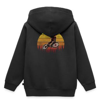 Mountain bike MTB Mountain biker Mountain biker - Kids Premium Organic Hoodie - black - Back - AI Model Kid Male (0cm)