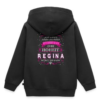 Eure Hoheit Regina betritt den Raum - Kinder Premium Organic Hoodie - Schwarz - Hinten - AI Model Kid Male (0cm)
