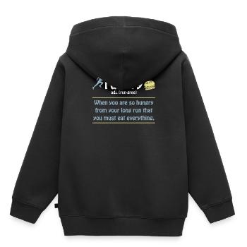 Rungry Definition Lustiger Läufer Marathon Zitat - Kinder Premium Organic Hoodie - Schwarz - Hinten - AI Model Kid Male (0cm)