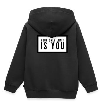 VOTRE LIMITE D’ONLY EST VOUS - Sweat Premium à capuche enfant bio - noir - Dos - AI Model Kid Male (0cm)
