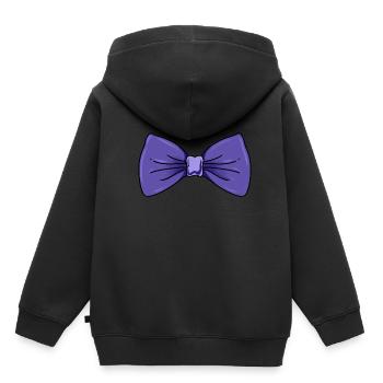 Lila Schleife - Kinder Premium Organic Hoodie - Schwarz - Hinten - AI Model Kid Male (0cm)