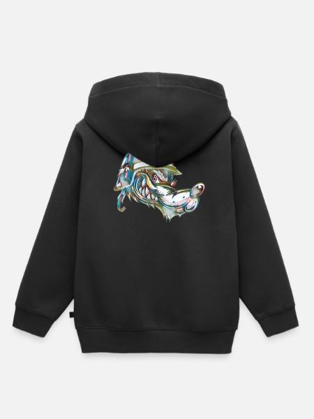 Hund mit Sprengstoff - Kinder Premium Organic Hoodie - Schwarz