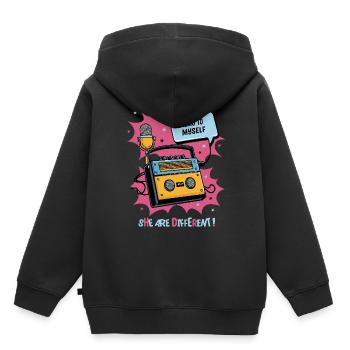 Ils sont différents ! - Sweat Premium à capuche enfant bio - noir - Dos - AI Model Kid Male (0cm)