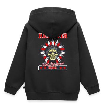 Hannover Basse-Saxe T Shirtim Wildwest Design - Sweat Premium à capuche enfant bio - noir - Dos - AI Model Kid Male (0cm)