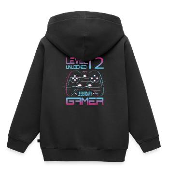 12. Geburtstag Level 12 Complete Retro Jungen Game - Kinder Premium Organic Hoodie - Schwarz - Hinten - AI Model Kid Male (0cm)