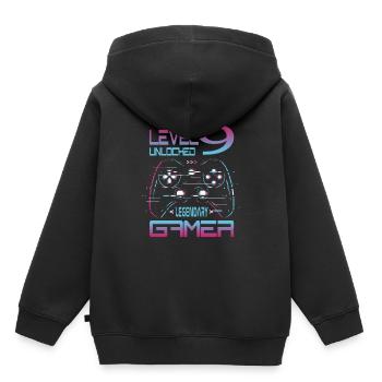 9th Birthday Level 9 Complete Retro Boys Gamer - Kids Premium Organic Hoodie - black - Back - AI Model Kid Male (0cm)