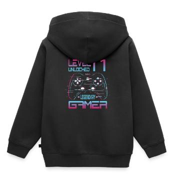 11th Birthday Level 11 Complete Retro Boys Game - Kids Premium Organic Hoodie - black - Back - AI Model Kid Male (0cm)