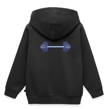 Halters - Kinder Premium hoodie biologisch - zwart - Achter - AI Model Kid Male (0cm)