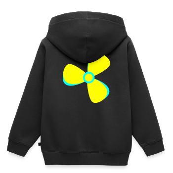 Seefahrer Kapitän Propeller Boot Gelb - Kinder Premium Organic Hoodie - Schwarz - Hinten - AI Model Kid Male (0cm)