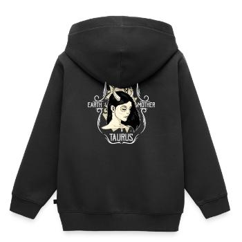 Stier - Sternzeichen - Göttin - Kinder Premium Organic Hoodie - Schwarz - Hinten - AI Model Kid Male (0cm)