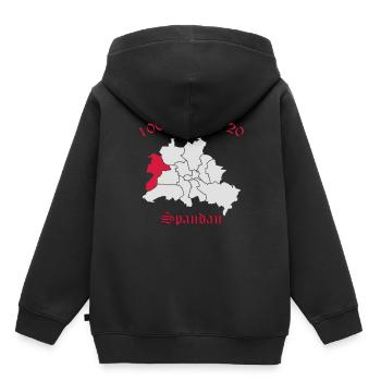 1000 Berlin 20 - Berlin Spandau (vecteur) - Sweat Premium à capuche enfant bio - noir - Dos - AI Model Kid Male (0cm)