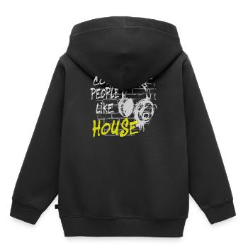 House DJ Music - Sweat Premium à capuche enfant bio - noir - Dos - AI Model Kid Male (0cm)