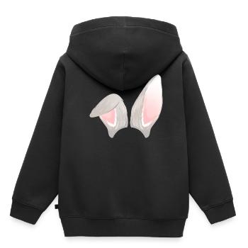 Oreilles de lapin - Sweat Premium à capuche enfant bio - noir - Dos - AI Model Kid Male (0cm)