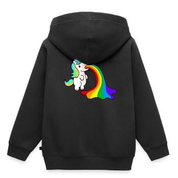Licorne de vomi - Sweat Premium à capuche enfant bio - noir - Dos - AI Model Kid Male (0cm)
