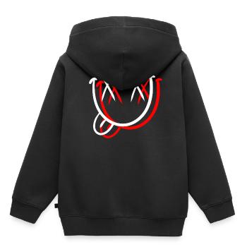 Smiles étirées avec la langue - Sweat Premium à capuche enfant bio - noir - Dos - AI Model Kid Male (0cm)