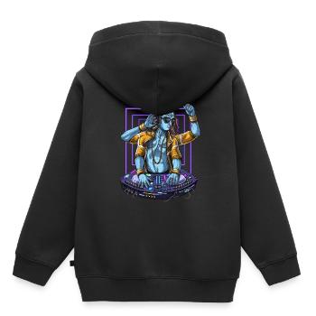 Dj psychédélique Shiva Music - Sweat Premium à capuche enfant bio - noir - Dos - AI Model Kid Male (0cm)