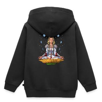 Déesse nordique Freyja - Sweat Premium à capuche enfant bio - noir - Dos - AI Model Kid Male (0cm)