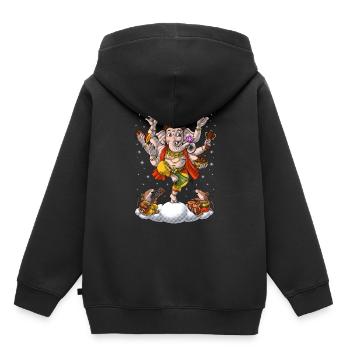 Hindouisme Éléphant Dieu Ganesha - Sweat Premium à capuche enfant bio - noir - Dos - AI Model Kid Male (0cm)