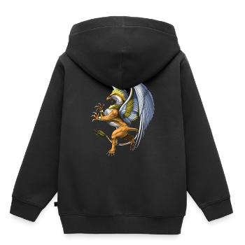 Griechische Mythologie Kreatur Griffin - Kinder Premium Organic Hoodie - Schwarz - Hinten - AI Model Kid Male (0cm)