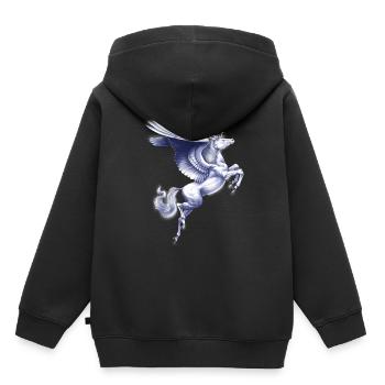 Griechisches Fabelwesen Pegasus - Kinder Premium Organic Hoodie - Schwarz - Hinten - AI Model Kid Male (0cm)