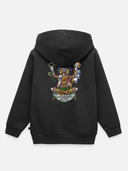 Aztekischer Kriegerschamane - Kinder Premium Organic Hoodie - Schwarz