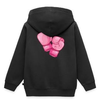 Boxe Combat de poing rose boxe punch cadeau - Sweat Premium à capuche enfant bio - noir - Dos - AI Model Kid Male (0cm)