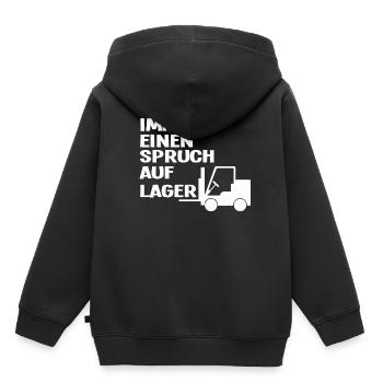 Always a saying in stock - Kids Premium Organic Hoodie - black - Back - AI Model Kid Male (0cm)