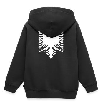 aigle albanais albanie albanais du Kosovo Aigle - Sweat Premium à capuche enfant bio - noir - Dos - AI Model Kid Male (0cm)