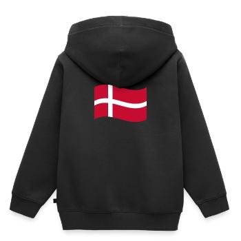Flagge Dänemark / Welle - Kinder Premium Organic Hoodie - Schwarz - Hinten - AI Model Kid Male (0cm)