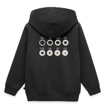 Aperture Aperture Mirror Reflex Gift - Sweat Premium à capuche enfant bio - noir - Dos - AI Model Kid Male (0cm)