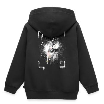 carte de jeu joker - Sweat Premium à capuche enfant bio - noir - Dos - AI Model Kid Male (0cm)