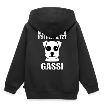 Mir reicht's ich geh jetzt Gassi - Kinder Premium Organic Hoodie - Schwarz - Hinten - AI Model Kid Male (0cm)