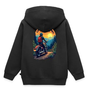 Enjoy The Ride - Kids Premium Organic Hoodie - black - Back - AI Model Kid Male (0cm)